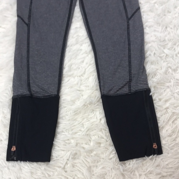 Lululemon Rebel Runner Crop Mini Pop Stripe Heathered Slate Black / Black - Picture 3 of 9